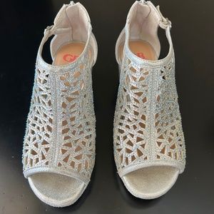 GB Girls Silver Rhinestone Detail Dress Wedge.Size 3M